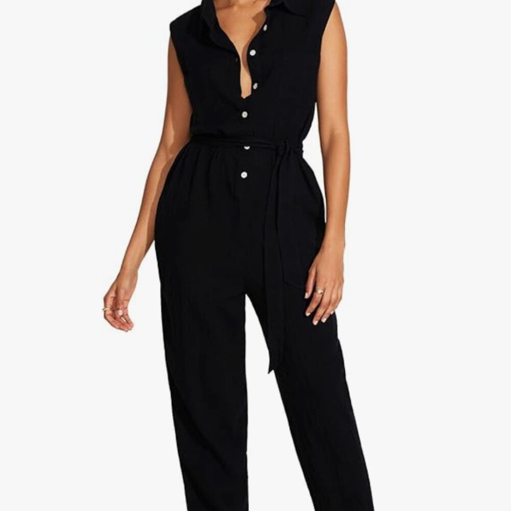 Vitamin A Sleeveless Linen Jumpsuit